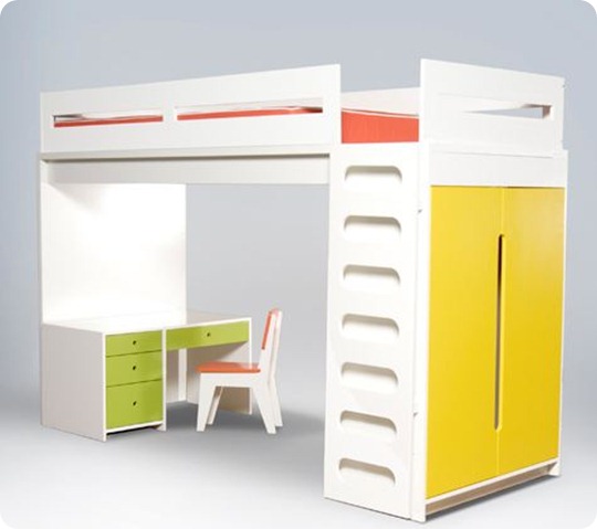 Funky Loft Beds Mirror, Bunk Bed On Top Desk On Bottom
